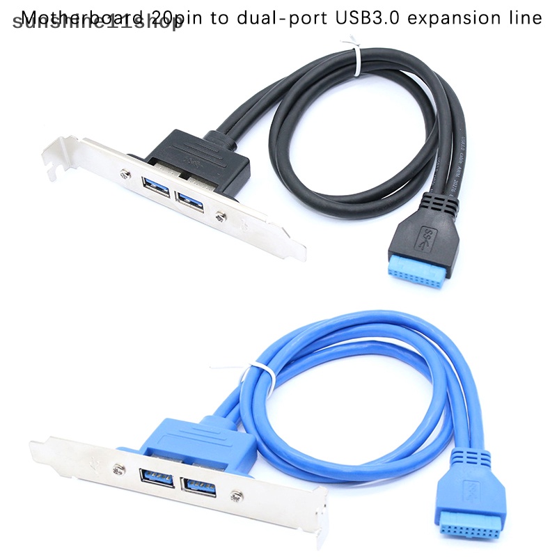 Sho Kabel Data USB Ke 20pin Motherboard 0.5m Dual-port Extension Bezel Extension Cable Tetap Kabel Data Header 5Gbps Kecepatan Tinggi N