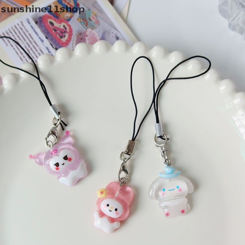 Sho Kawaii Sanrio Kuromi Lanyard My Melody Cinnamoroll Siswa Kecantikan iPhone Ponsel Case Ransel Boneka Liontin Pesona Mainan Gadis Hadiah N