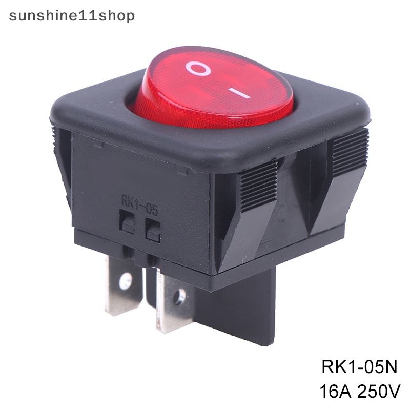 Sho 4Pins RK1-05N Iluminasi Saklar Rocker Switch Mini Saklar Perahu Tahan Air Oilproof Rocker Switch N