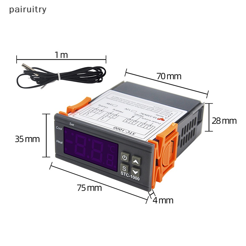 Prt LED Berkualitas Universal Digital STC-1000 Temperature Controller Thermostat DC12V DC24V AC110-220V Controller PRT