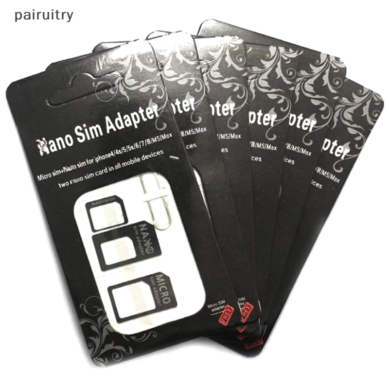 IPHONE Prt 10set Micro Nano SIM Card Adapter Konektor Kit Untuk Iphone6 7 plus 5S Huawei P8 lite P9 Xiaomi Note4 Pro 3S Mi5 sims holder PRT