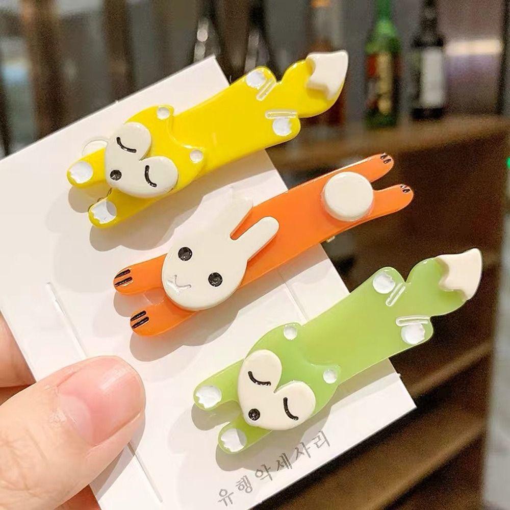 Agustinina Rabbit Hair Clip Cute Elegant Animals Hair Side Clip Kartun Ins Wanita Jepit Rambut