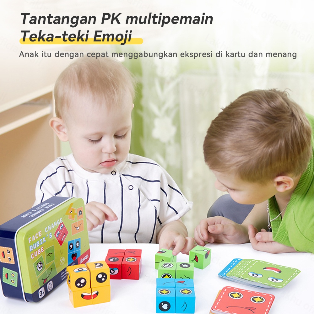 Lakhu Mainan Anak Rubik Face Changing Rubiks Cube Puzzle Mainan Edukasi Anak Mainan Kubus Magic Cube