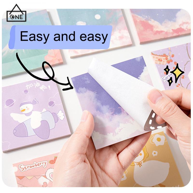 COD❤️Ins Sticky Note Girls Heart Cute Sticky Note Style Student Stationery Sticky Notes Minimalis-A.one