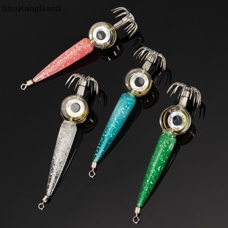 Skid Fishing Lure Light Luminous Cuttlefish Squid Jig LED Laut Dalam Luminous Mancing SKK