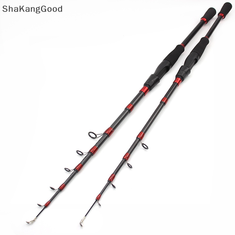 Skid 1.6m-2.7 M Telescopic Fishing Rod Carbon Portable Spinning Casg Rod Pemikat Pancing SKK