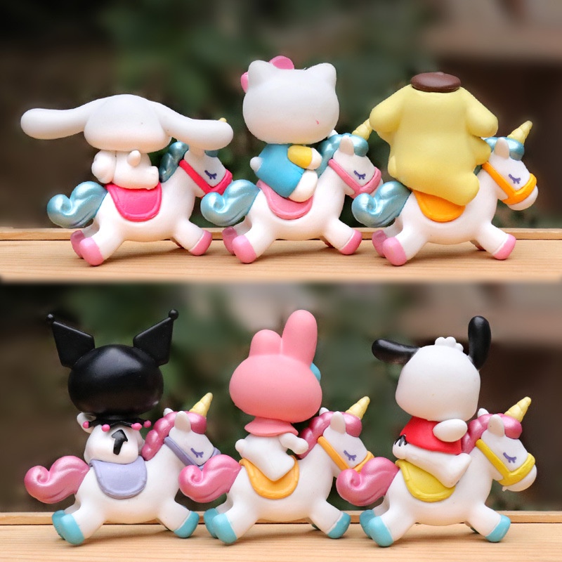 6buah /set Dari Mainan Boneka Action Cinnamoroll Kuromi MyMelody Kartun Lucu Baru, Dekorasi Kue Buatan Tangan