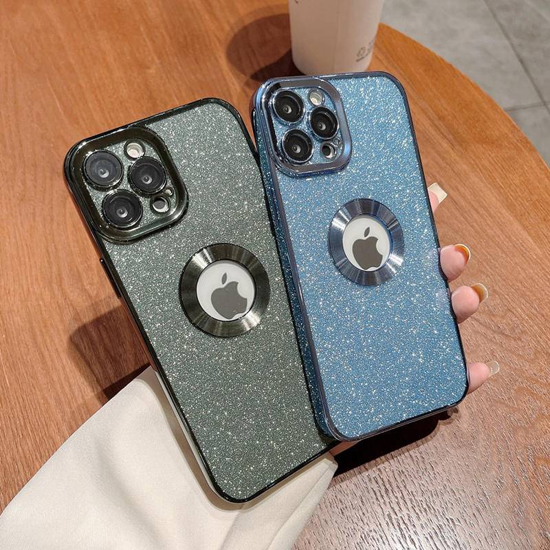 6d Plating hollow out Glitter Case iPhone 13 Pro MAX 12 Pro MAX 11 Pro MAX X XS MAX XR 7plus8 Plus SE2 Pencegah Jatuh Dengan Perlindungan Lensa Casing Lembut