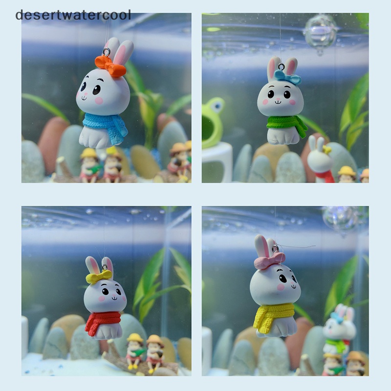 Deid Floag Ikan Dekorasi Ornamen Kartun Lucu Syal Kelinci Aquarium Liontin Kecil Kreatif Lansekap Kerajinan Liontin Martijn