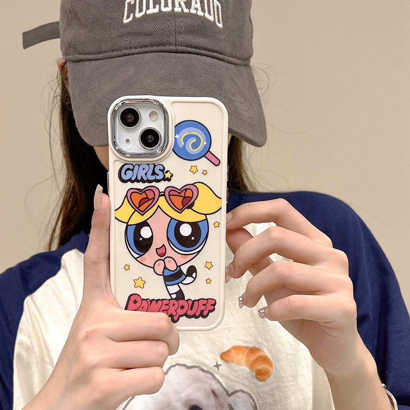 All New Electroplated Camera Skin Silicone Soft Case IPhone 11 12 13 14 Pro Max Women's Fashion Gift Cute Cartoon Phone Case Who's Got the Power