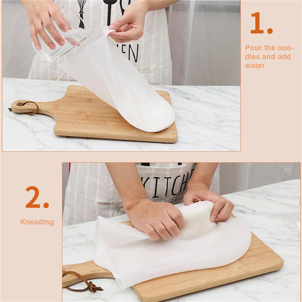 Silicone Reusable Kneading Bag with Tie Pie Pancakes Kantong Adonan Tepung Penutup Mixer Rumah Tangga Pencampuran Profesional Bakery