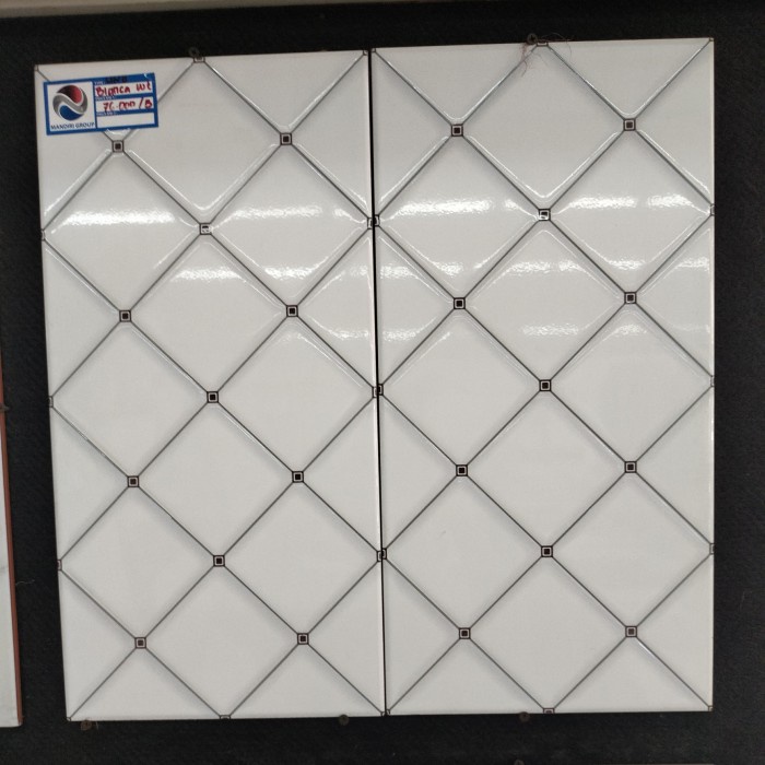 keramik dinding kamar mandi 25x50 Uno Bianca white