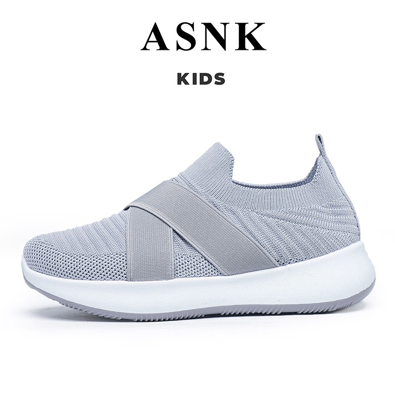 [GROSIR][COD] SEVEN_DAY SEPATU SLIP ON RAJUT UNTUK ANAK-ANAK USIA 3-15THN WM2321 ABU