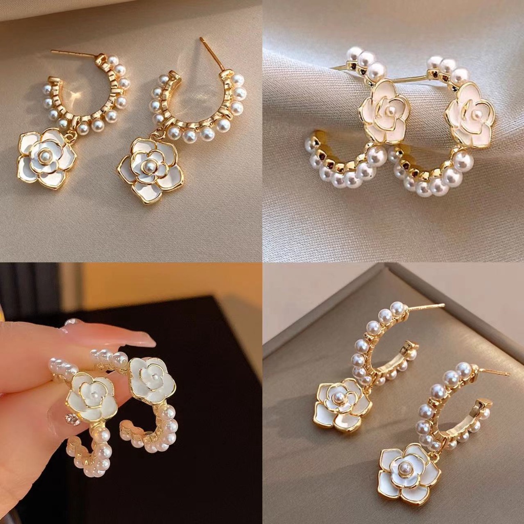 Anting Camelia Desain Niche Anting Sensor Tinggi -Tingkat2023Ledakan Baru Qi Luar Negeri Hiasan Telinga Unik