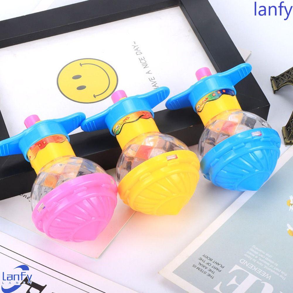 Lanfy Launcher Rotary Toy Kid Gift Fun Birthday Gift Spinning Top Kartun LED Lampu Kedip Berputar Mainan Atas