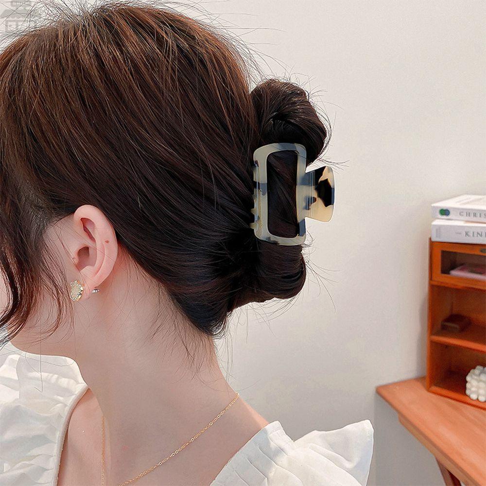 Agustina Wanita Cakar Rambut Untuk Anak Perempuan Vintage Hollow Hair Clip Geometric Square Hair Clasp