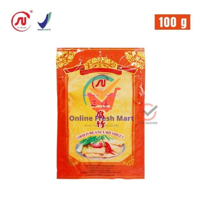 

SU Brand Kembang tahu / Dried Bean Curd Sheet [100 gr] - Online Fresh Mart Denpasar