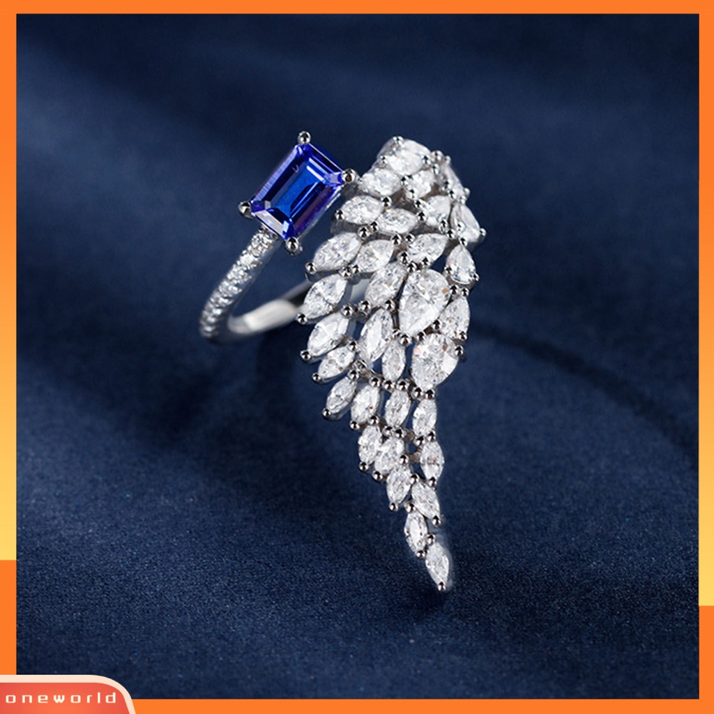 [WOD] Anting Menjuntai Bentuk Sayap Perhiasan Asimetris Halus Cerah Kilau Stud Earrings Cincin Untuk Perjamuan