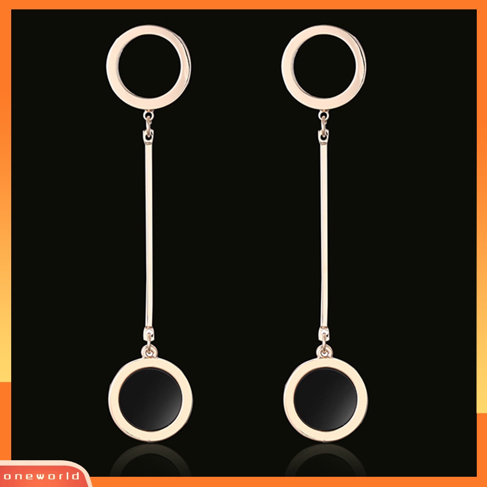 [WOD] Pesta Malam Minimalis Bar Panjang Bulat Menjuntai Wanita Stud Earrings Perhiasan Hadiah