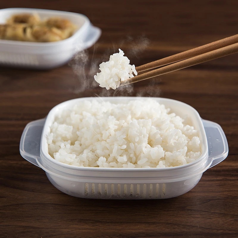 Kotak Makan Nasi Impor Jepang Microwave Oven Kantor Kulkas Storage Box Sealed Food Storage Container Freezer Kotak Penyimpanan Makanan Sayur Pengawet Buah Tetap Segar Box