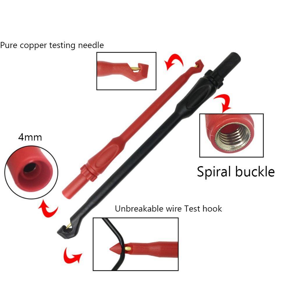 POPULAR Populer 2PCS Probe Tindik Kawat Otomotif 4mm Safety Otomotif Tes Listrik Alat Tindik Kawat Listrik Test hook tools Probe Kawat-Piercing Non Destruktif