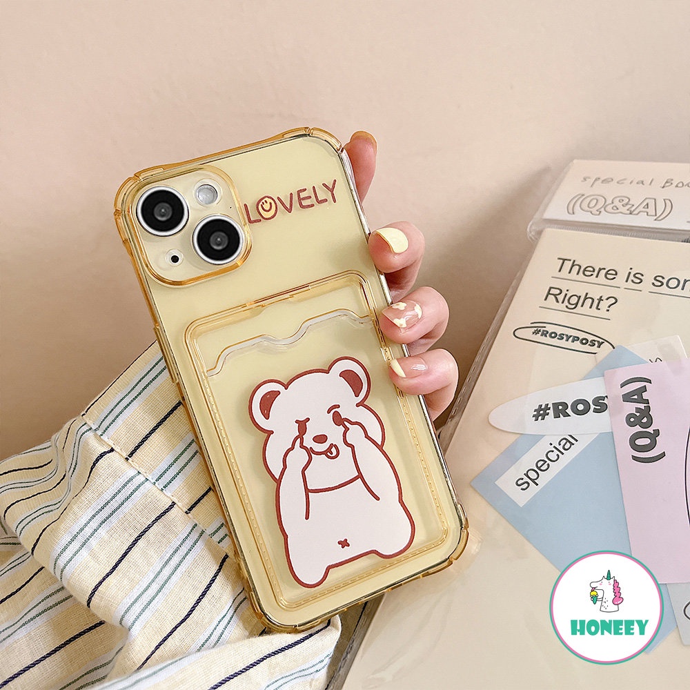 IPHONE Case Kartu Kartun Untuk Iphone14 13 12 11 Pro Max X XR XS Max7 8 14 Plus SE Dompet Bening Lembut Bumper Penutup Belakang