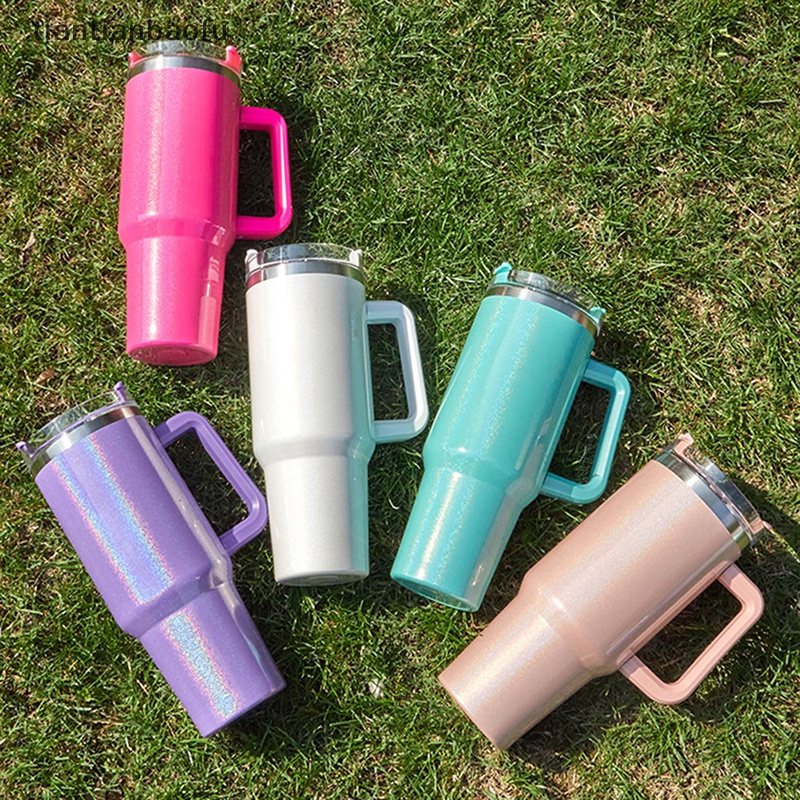 [tiantianbaofu] 40oz Glitter Blank Sublimation Shimmer Horaphic Rain Tumbler Insulated Butik