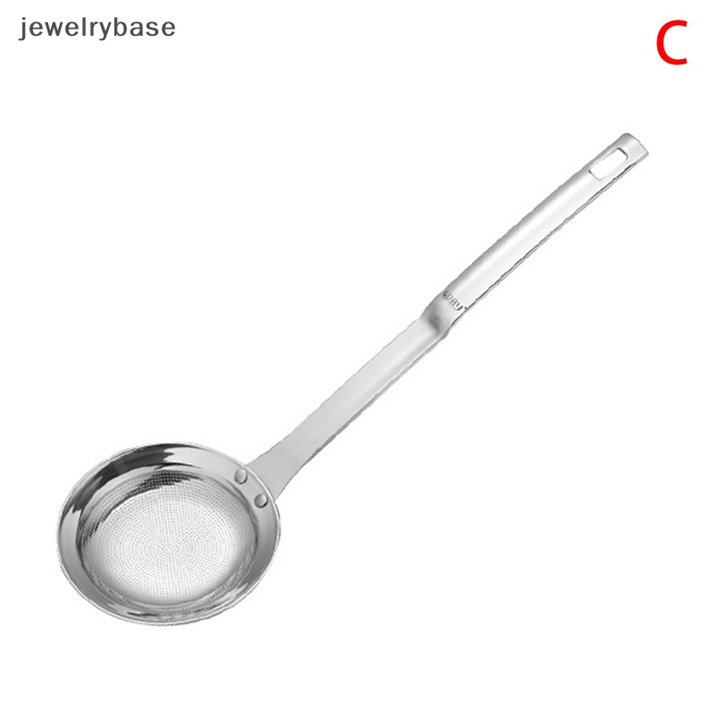 [jewelrybase] Stainless Steel Jaring Halus Saring Busa Skimmer Sendok Penyaring Minyak Gagang Panjang Butik