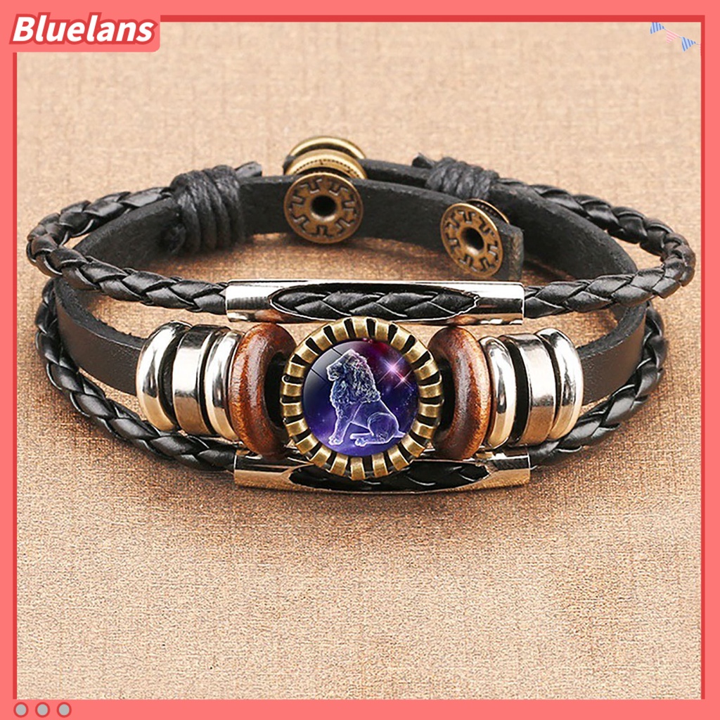 [BLS] Gelang Tangan Alloy Gaya Punk Hias Vintage Faux Leather Alloy Bracelet Untuk Memorial Pariwisata