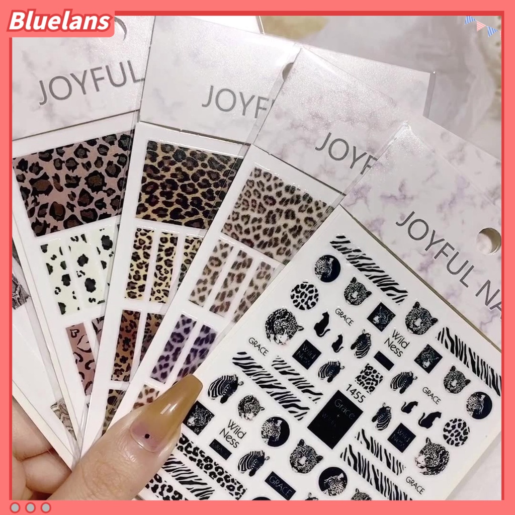 [BLM] Stiker Kuku Efek 3D Hidup Ultra Tipis Populer Leopard Sliders Art Dekorasi Motif Hewan Untuk Manicure