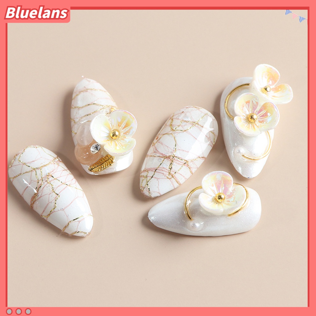 [BLM] 1box Stiker Jaring Kuku Tempel Kuat Panjang Memakai Stiker 3D Nail Art Mesh Stiker Untuk Anak Perempuan