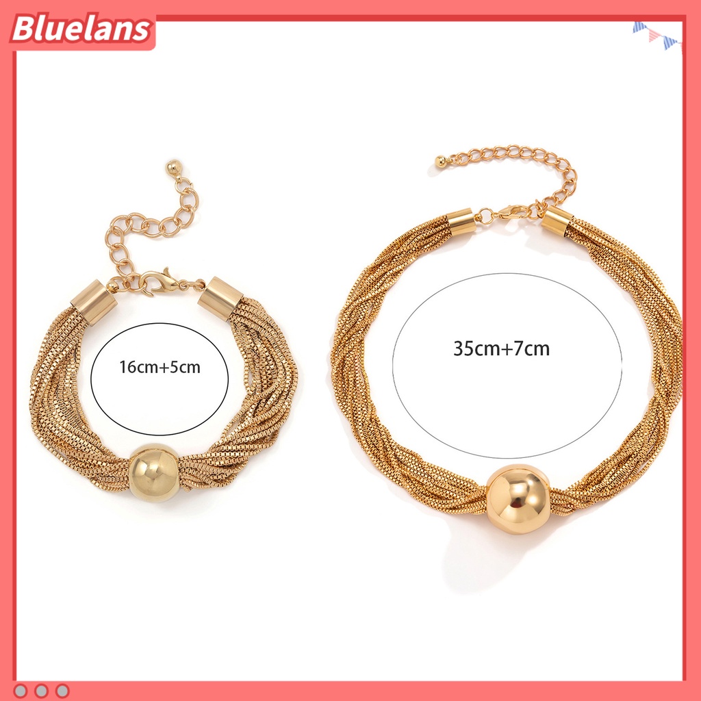 [BLS] Kalung Choker Berlebihan Geometris Bola Kepribadian Eropa Dan Amerika Temperamen Leher Dekorasi Aesthetic Punk Multi-layer Rantai Susun Kalung Perhiasan Aksesori