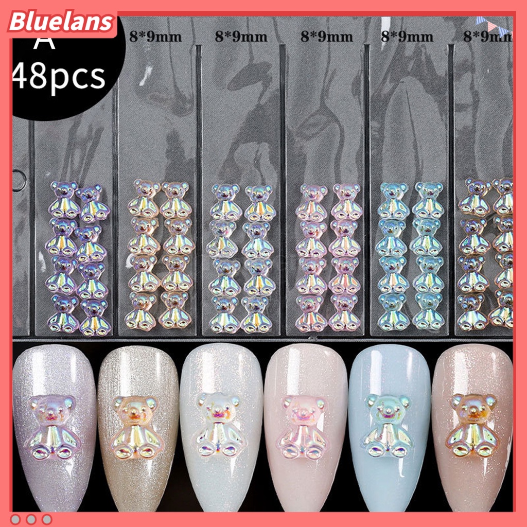 [BLM] 1tas Pesona Kuku Berkilau Mempesona Efek Visual Bentuk Kreatif Mudah Diterapkan Plastik Busur-Simpul Gaya Perhiasan Kuku DIY Craft Ornamen Perlengkapan Kuku