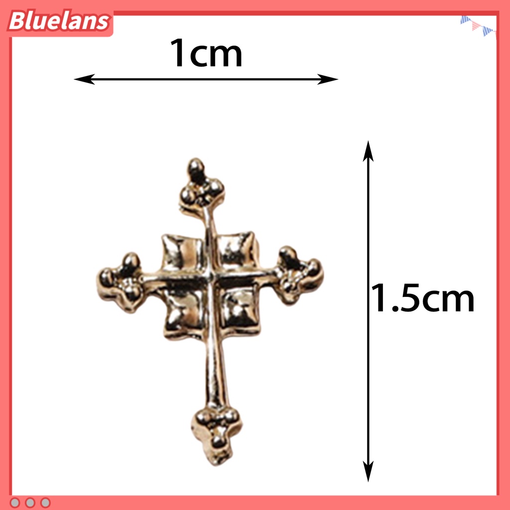 [BLM] 20pcs Pesona Nail Art Mudah Tempel Anti-Oksidasi Non-drop Dapat Dilepas DIY Cross Gaya Punk Dekorasi Kuku Pasokan Salon Kuku