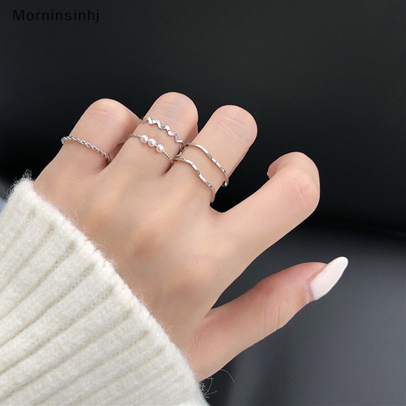 Mornin 5Pcs /Set Fashion Perhiasan Cincin Set Logam Berongga Putaran Pembukaan Wanita Jari Cincin Untuk Gadis Lady Pesta Hadiah Pernikahan id