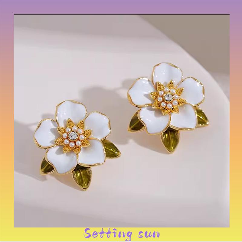 Anting Tusuk Motif Bunga Gaya Korea Fashion Untuk Wanita TN