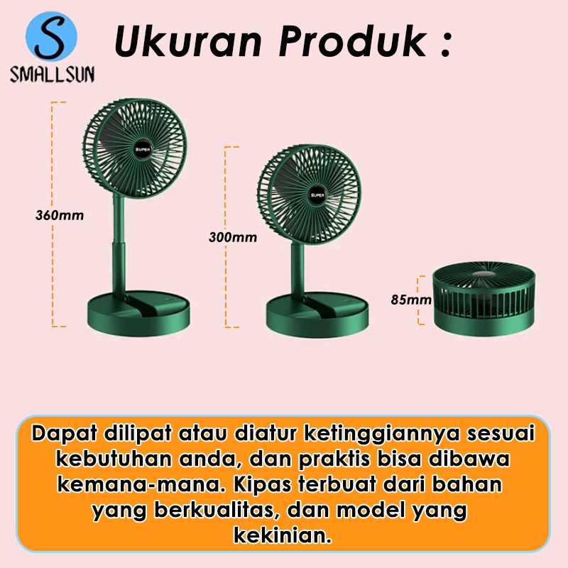 (SS) Kipas Angin Lipat Multifungsi Kipas Angin Mini Fan Portable Putar 180 buat kantoran