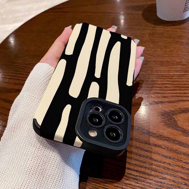 All New Hot Fashion Leather Soft Case IPhone 6S 7 Plus 8 Plus X XS XR XS Max 11 13 12 14 PRO Max 14 Plus SE Mini Phone Case Girl Girl Women Irregular black and white stripes