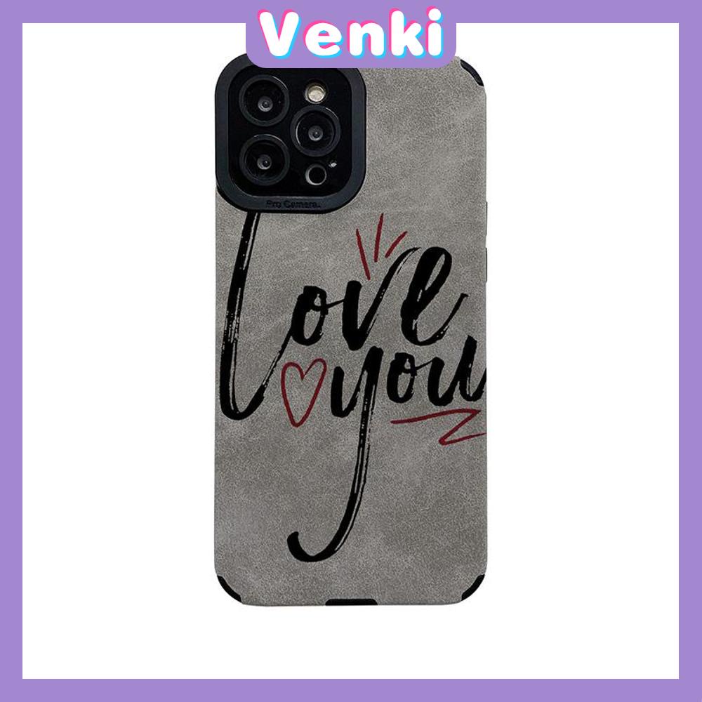 VENKI - Untuk iPhone 11 Case Leather Pupil Suede Case Soft Shockproof Airbag Case Camera Simple Hand Painted English Kompatibel dengan iPhone 14 13 Pro max 12 xr xs 7Plus 8Plus