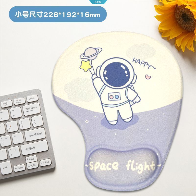 Cute Terlalu Cepat Astronot Kawaii Cowok Cewek Rumah Kantor Pelindung Pergelangan Tangan Silikon Mouse Pad Halus Dan Nyaman [ZK]