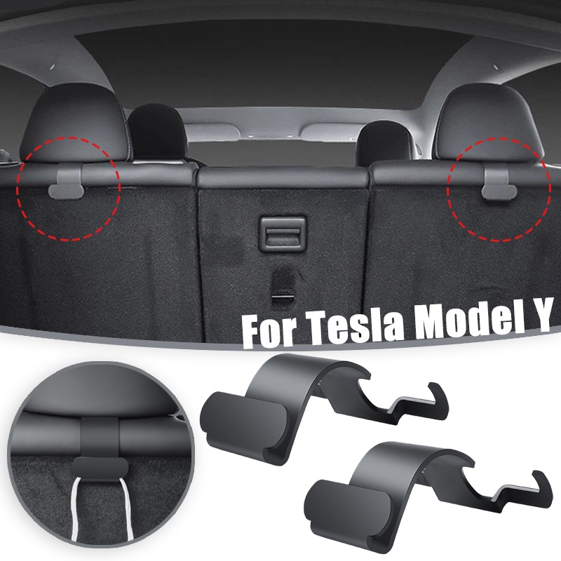 [Unggulan] 2pcs Hook Belakang Kursi Mobil Multifungsi Untuk Tesla Model Y Gantungan Penyimpanan Bagasi Tas Koper Payung Holder Universal Auto Interior Organizer