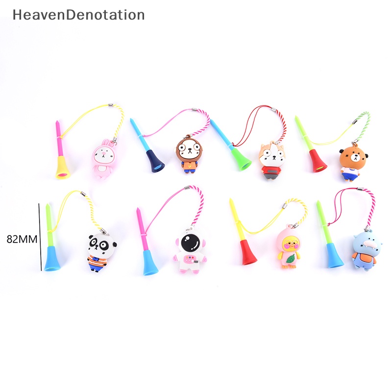 [HeavenDenotation] 1pcs Tee Karet Golf Dengan Motif Kartun Tali Holder Bola Golf Mencegah Rontok HDV