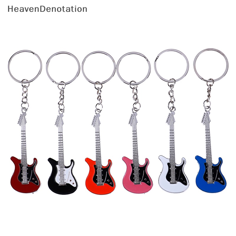 [HeavenDenotation] Kreatif Logam Gitar Elektrik mini Gantungan Kunci Gantungan Kunci key ring Hadiah HDV