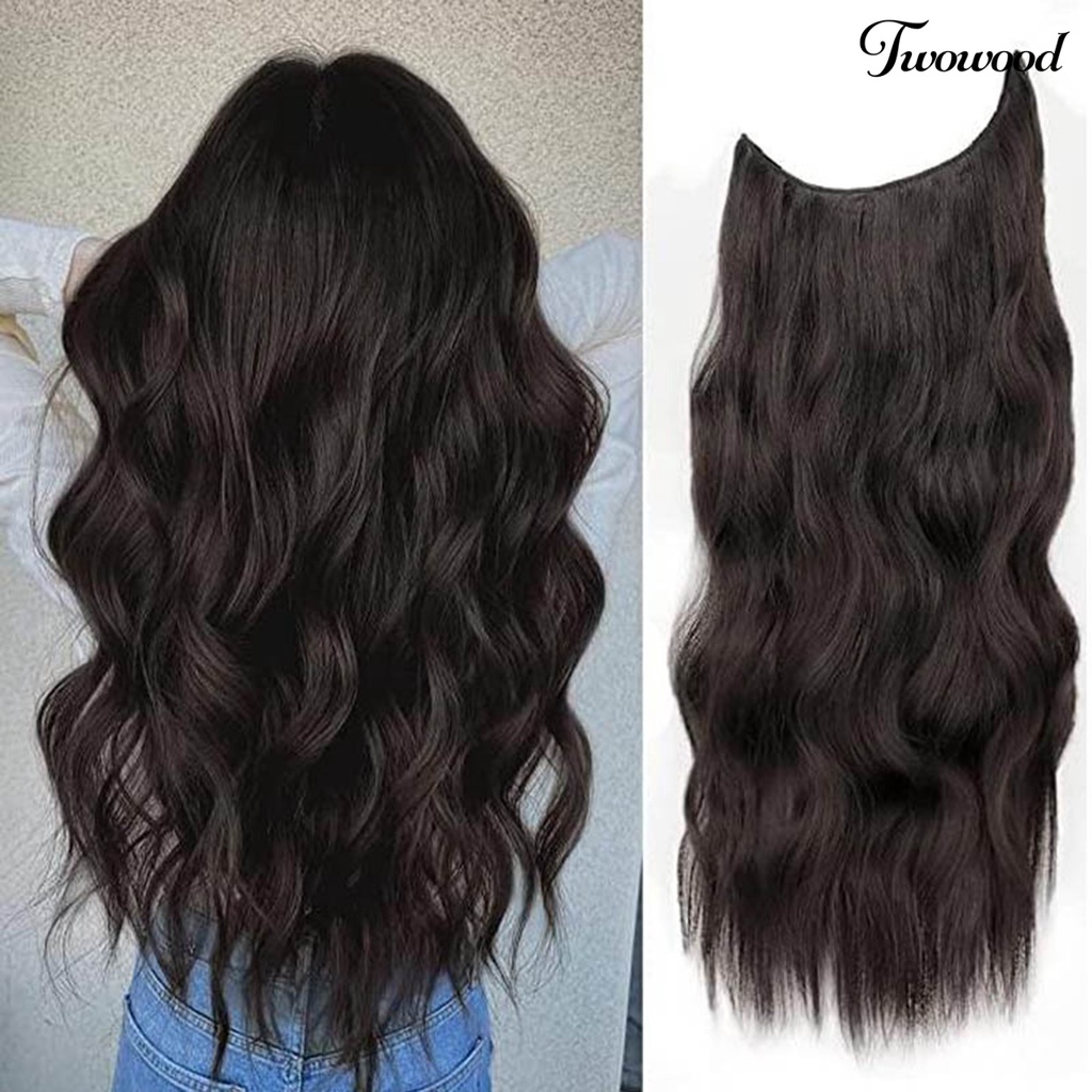 Twowood Wig Piece Tanpa Jejak Non-Simpul Berbulu Alami Menebal Rambut Ikan-Garis Gaya Eropa Dan Amerika Mulus Keriting Wig Wanita Digunakan