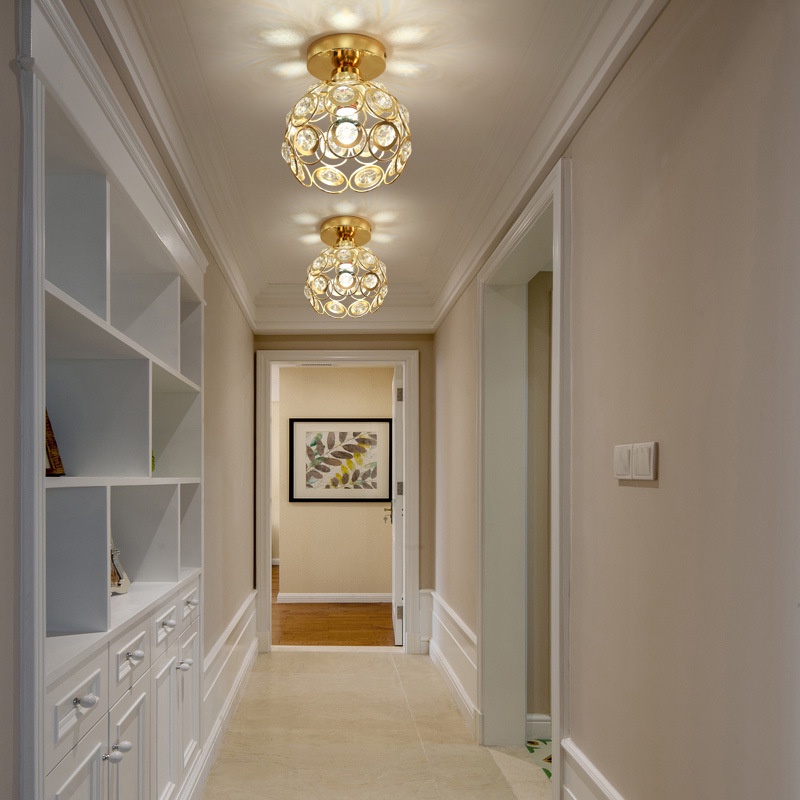 Lampu Kristal Gantung Mewah Ruang Tamu Lampu Kristal Plafon Minimalis Crystal Ceiling Lamp Lampu Langit-langit Kristal