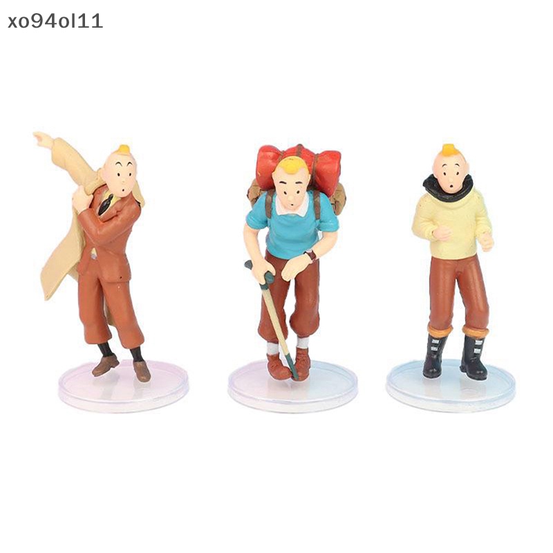 Xo 6pcs /Set 8cm Anime Kartun The Adventures Of Tin Action Figure Lucu Comic Tin Milou Dupont PVC Mainan Hadiah Untuk Anak OL