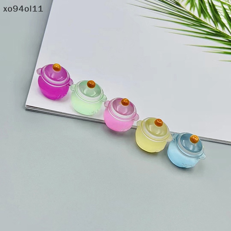 Xo Simulasi Plastik Luminous Mini Milk Pot Makanan Model Mainan Aksesoris Resin OL