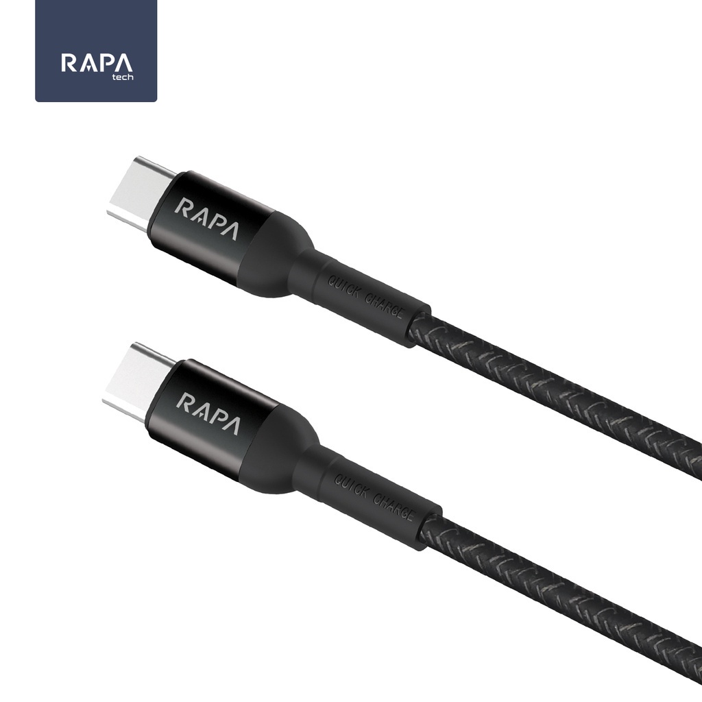 RAPAtech ORIGINAL CABLE USB TYPE C TO TYPE C PD 60W SUPER FAST CHARGING CABLE LINE l[DC1013] original bergaransi