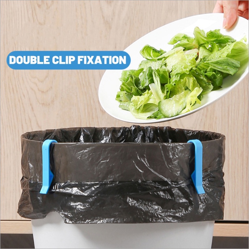 2pcs /Set Kantong Sampah Klip Tetap Kreatif Non -Slip Plastik Waste Bin Klip Keranjang Sampah Klip Untuk Rumah Dapur Kantor Restoran