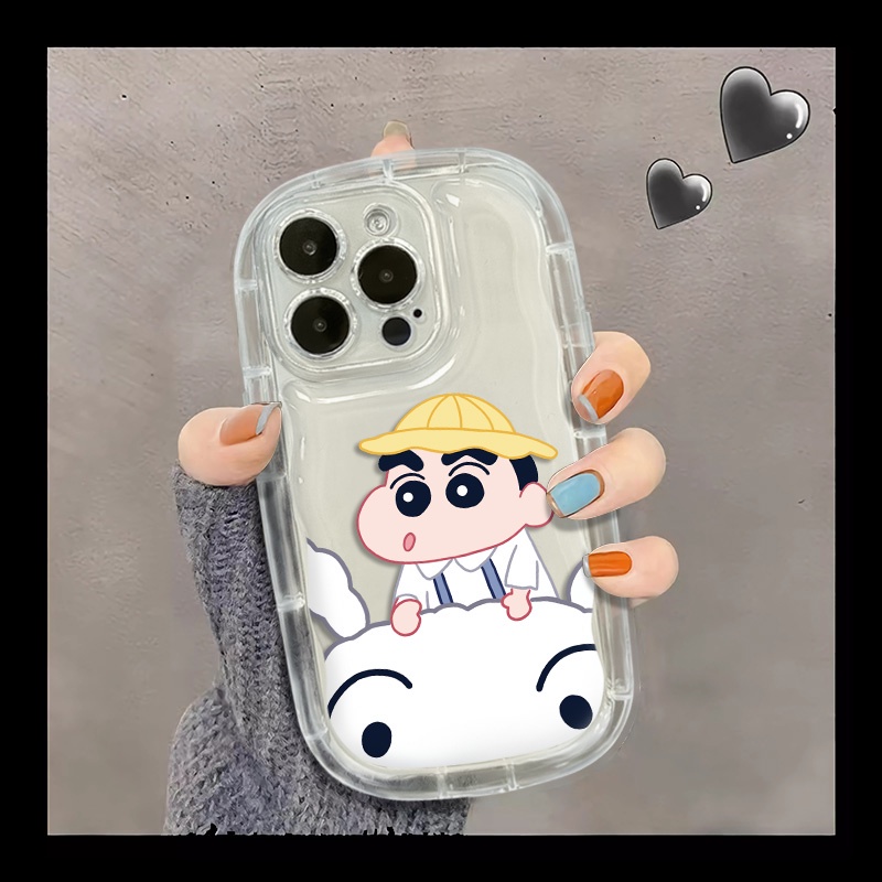 IPHONE Casing Ponsel Shin Chan Kompatibel Untuk Iphone14 13 12 11 Pro Max XS X Xr8 +7Plus Casing Silikon Lembut Shockproof Cover Cell Precticer